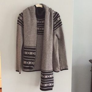 Brooks Brothers merino wool sweater and scarf set.